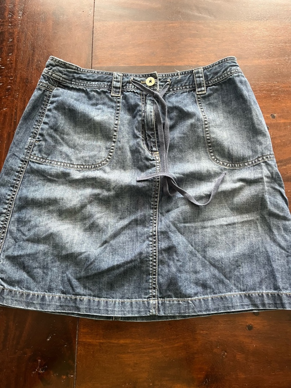 Talbots Denim A-Line Skirt in Medium Blue